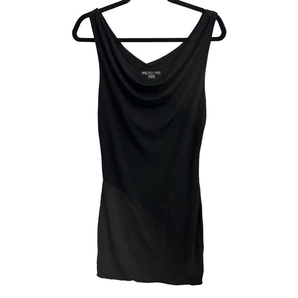 Armani Exchange Sparkly tank knit mini dress small bling 90's Disco